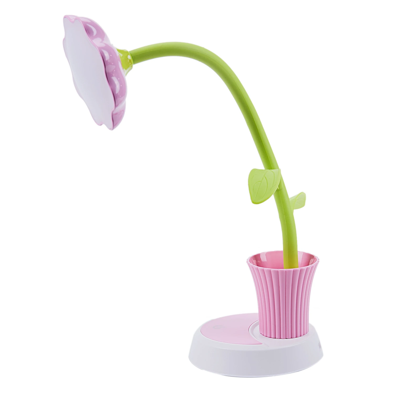 Kopen Kids Lamp LED Bureaulamp Druk Op Control Dimmen Licht Flexibele USB Oplaadbare Studeren Lampen met Potlood Houder Zon Bloem lamp