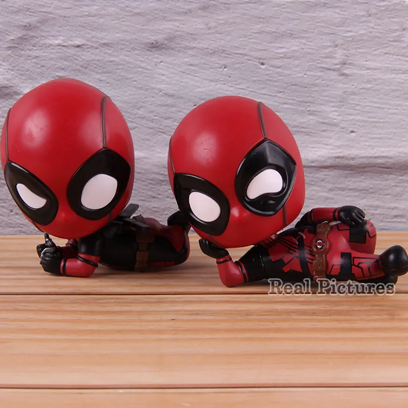 

Marvel Hero X-men Dead Pool Action Figure Q Version Dead Pool Bobble Head Collectible Hot Toys