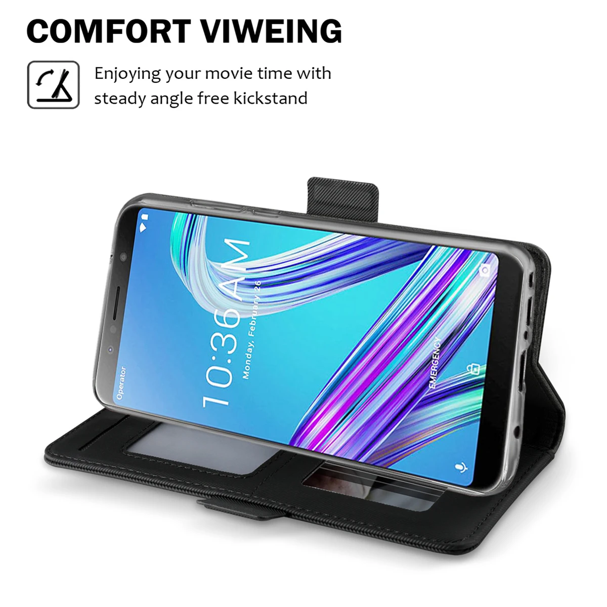 Чехол для Asus Zenfone Max Pro M1 ZB601KL/ZB602KL с зеркальной подставкой роскошная кожаная