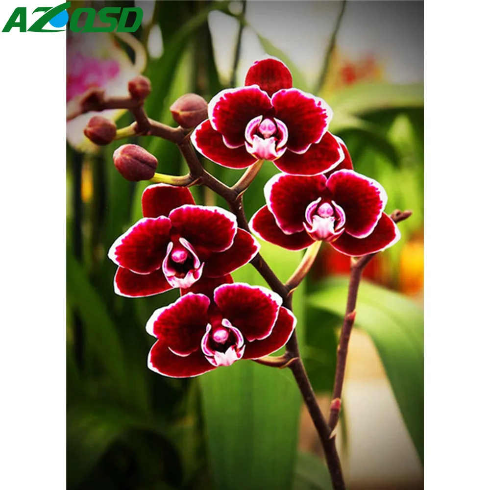 

AZQSD Diamond Embroidery Flower 5D DIY Picture Of Rhinestones Full Square Diamond Painting Sale Floral Needlework Home Decor