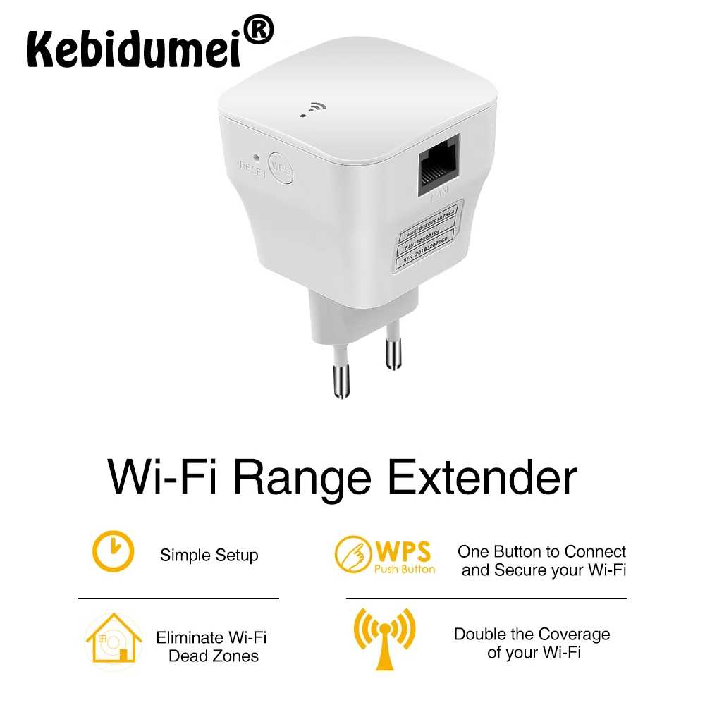 

Kebidumei Wifi Router Repeater 802.11N/B/G Computer Networking Range Expander Wireless 300M Roteador Signal Boosters EU/US plug