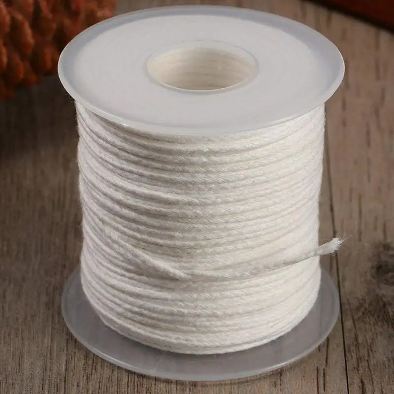 

61M White Candle Wick Cotton Candle Woven Wick DIY Handmade Candle Making Material Art Candles Pre Waxed Accessories Decor