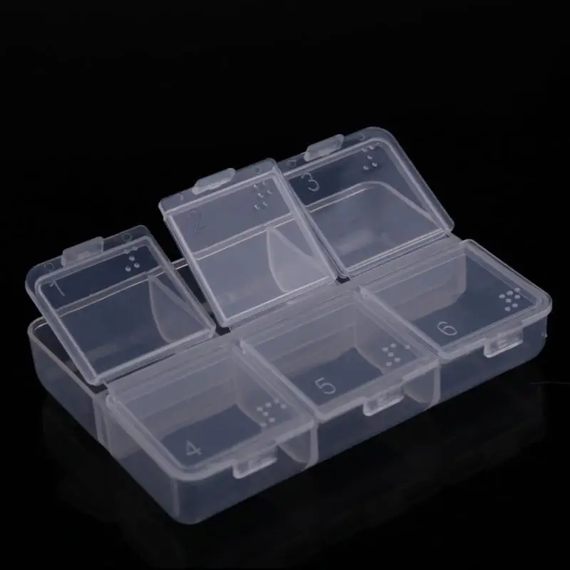 

New Mini Portable Empty Braille 6 Cells Pill Medicine Drug Storage Case Box