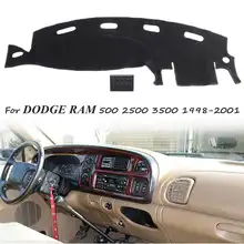 Черный приборной панели крышки тире коврики для DODGE Оперативная память 1500 2500 3500 1998-2001 Pad Зонт приборная панель ковровые покрытия
