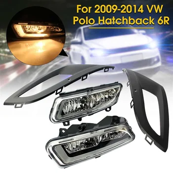 

Pair Car Fog Light Grille H11 12V LED Lamp Bulb Front Lower Bumper Corner For VW Polo MK8 6R 2009-2011