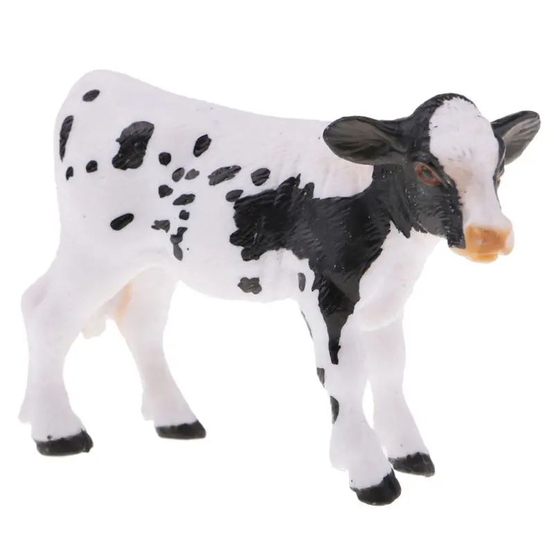 

Mini Farm Simulation Cow Animal Models Plastic Figures Decor Kids Gift Toys