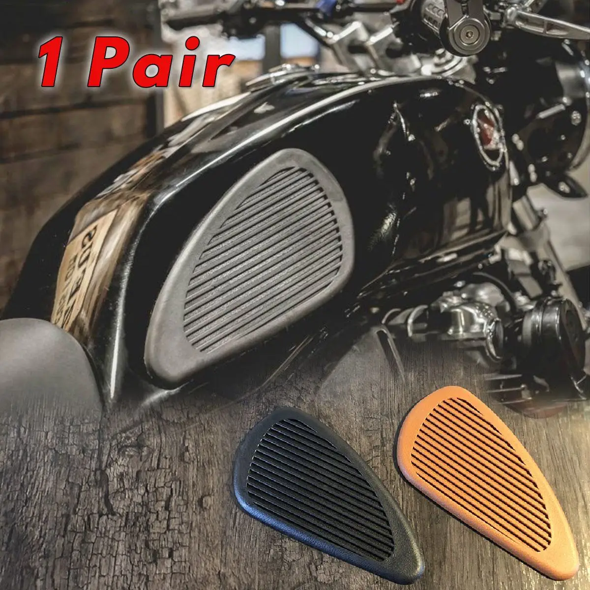 

1 Pair Motorcycle Cafe Gas Fuel Oil Tank Pad Protector Rubber Decal Sticker Outdoor Waterproof Temperature Resistance Sticker