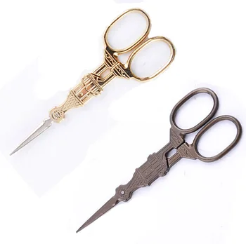 

handicraft DIY Tailor Retro stitch Big ben ZAKKA Vintage Antique Craft scissor cross Sewing Tool European Embroidery classic