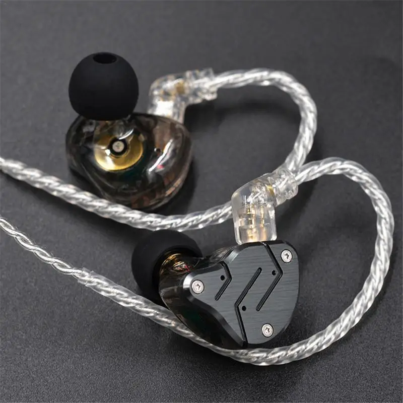 

KZ Silver Plated Cable Earphone High Quality HD Noise Reduction Headset Fashion Sports Bass Stereo Universal Earbuds With Mic