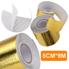 Универсальная автомобильная теплоизоляция 9 м* 5 см, теплоизоляционная отражающая Стекловолоконная лента, покрытие трубы двигателя, Изолированная от температуры авто
