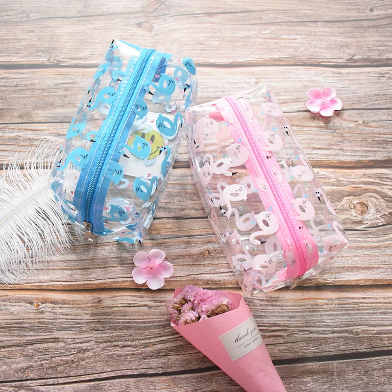 

2019 Travel Transparent Flamingo Cosmetic Bag Women Paillette PVC Makeup Bags Wash Pouch Beauty Organizer Case Toiletry Bag