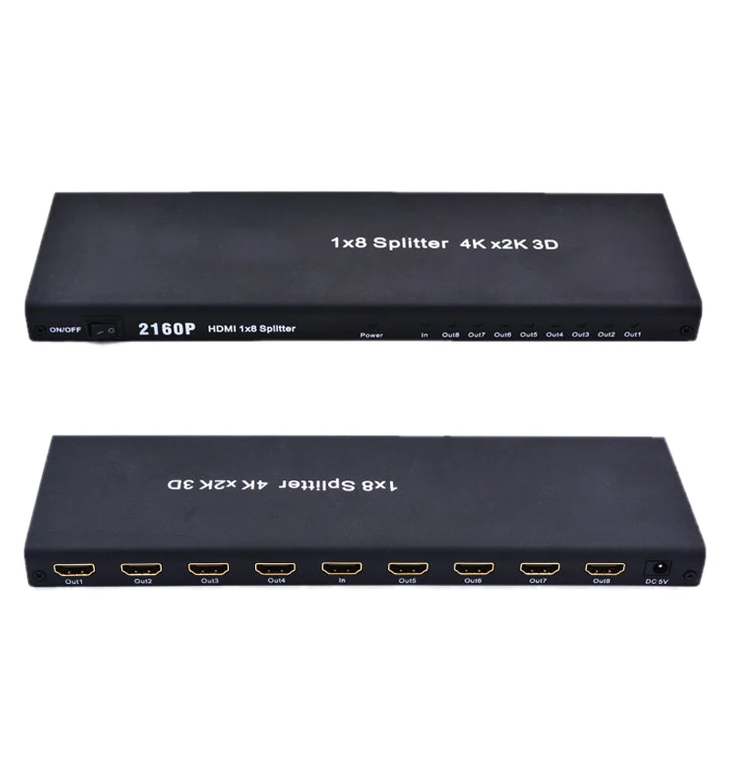 OPQ-топ предложения 1x8 HDMI сплиттер, один в восемь выход HDMI сплиттер аудио видео дистрибьютор усилитель, поддержка Full HD 3D&/60 Гц(E