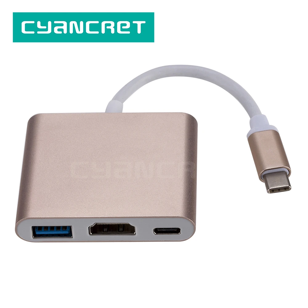 

Type-C Adapter Dock Hub USB-C to HDMI 4K USB 3.0 Type C PD2.0 Charging Data Video Cable Converter for MacBook Laptop Phone