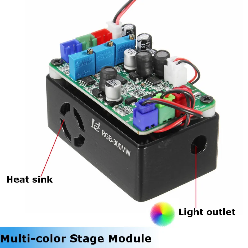 

CLAITE 12V RGB 300mW Stage Laser Light Module Red 650nm 200MW Green 532nm 50mW Blue 450nm 80mW Stage Lighting Effect Laser Lam
