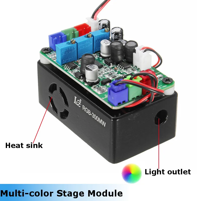 CLAITE В 12 В RGB 300 МВт сценический лазерный световой модуль красный 650нм 200 МВт зеленый 532nm 50 МВт синий 450нм 80 МВт сценическое освещение эффект
