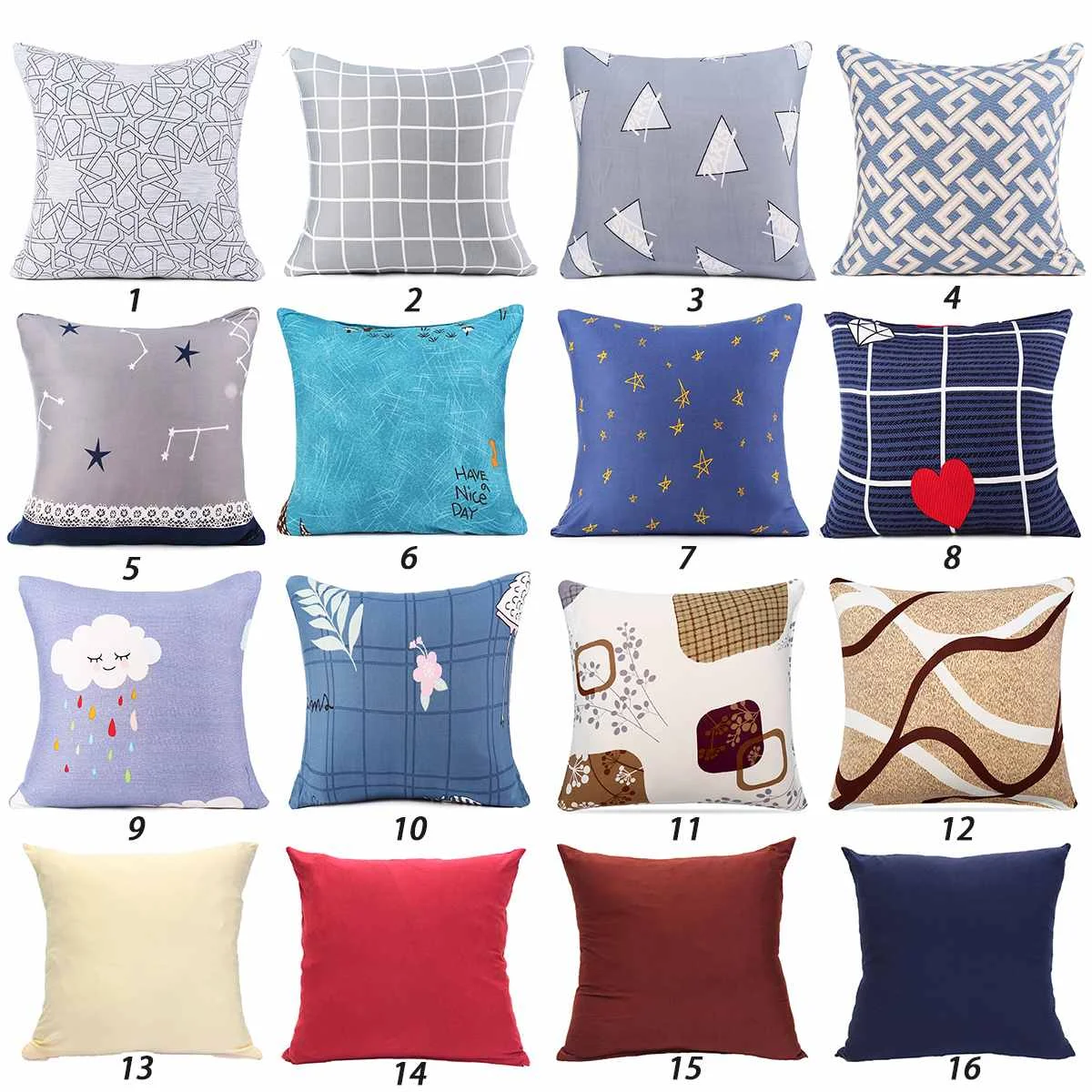 

Sweet Soft Elastic Pillow Case Decorative Pillow Case Chair Waist Cotton Linen Pillow Cover Home Textile Living Sofa Cover