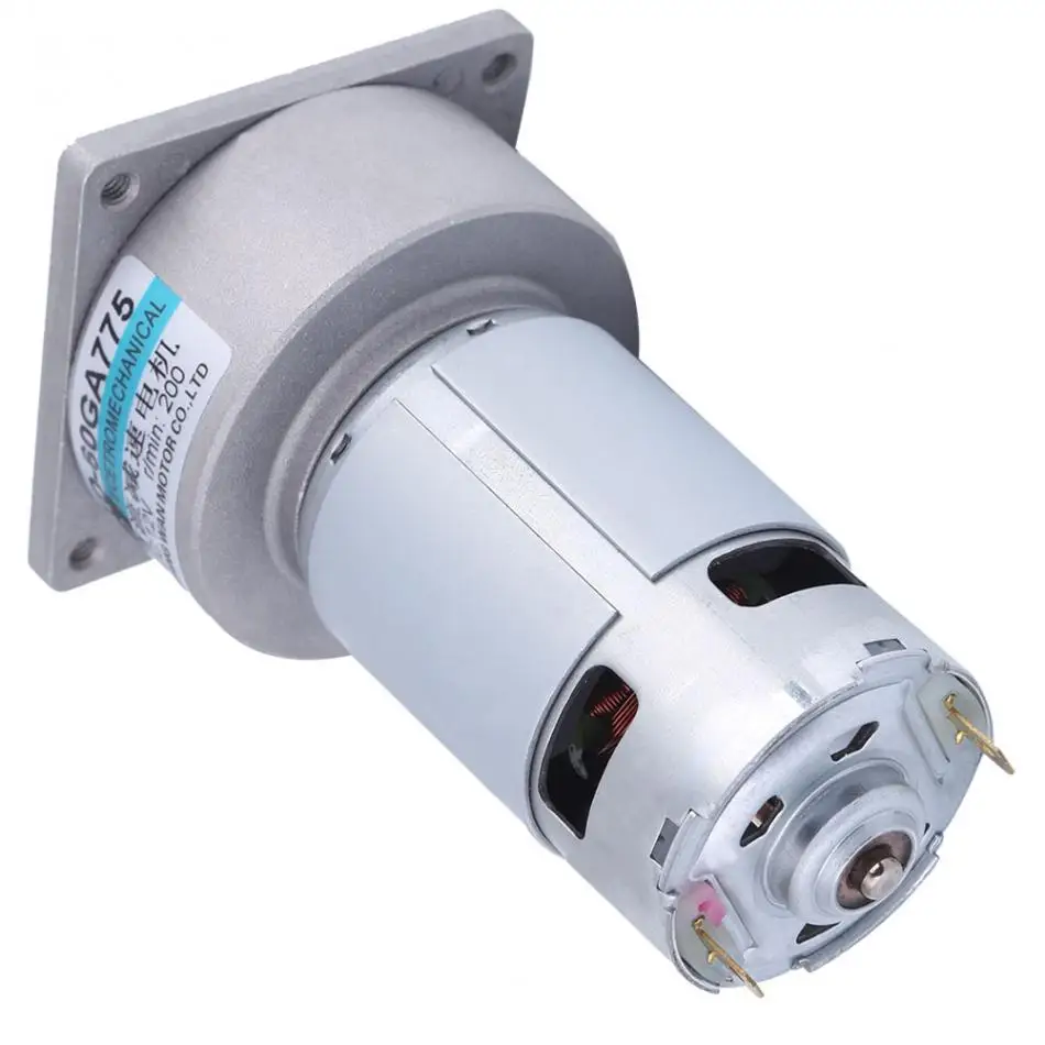 DC12//24V 35W 60GA775 Gear Motor Adjustable Speed with Square Flange Plate Gearbo