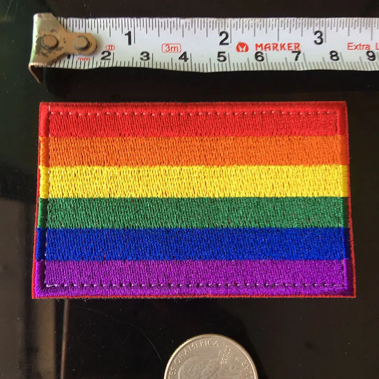 Rainbow hierro bordado//coser en parche ropa T Shirt Gay orgullo insignia transferencia