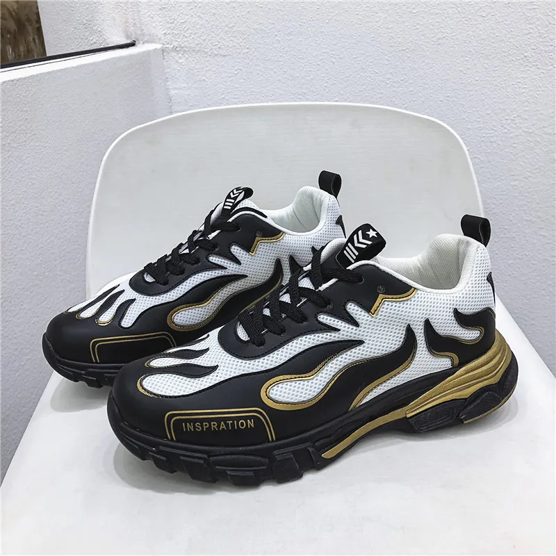 

IMAXANNA New Fashion Men's Breathable Athletic Running Shoes 2019 Spring Mesh Daddy Shoe Thick Bottom Male Outdoor Sneakers Shoe
