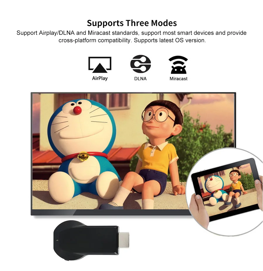 Anycast M4 plus HDMI медиа видео стример Wi-Fi дисплей донгл 1080P Мини ПК Android tv Stick Адаптер для смартфонов планшетных ПК