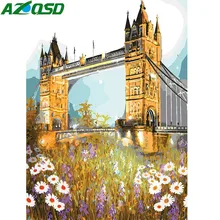 AZQSD DIY масляная краска ing Dream башня мост краска по номерам домашний Декор картина холст ручная краска ed Современная K477