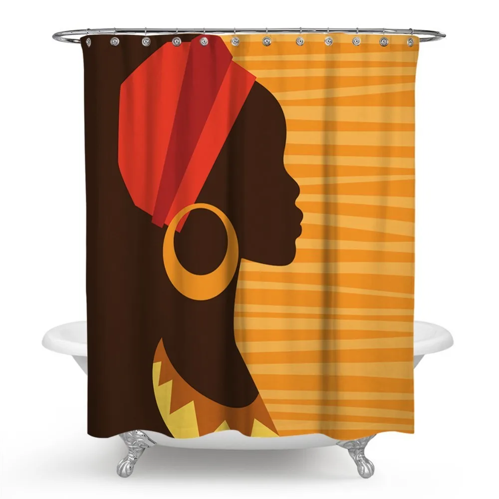 Africa Woman Girl водостойкая перегородка занавеска для ванной С 12 крючками душа Шторки