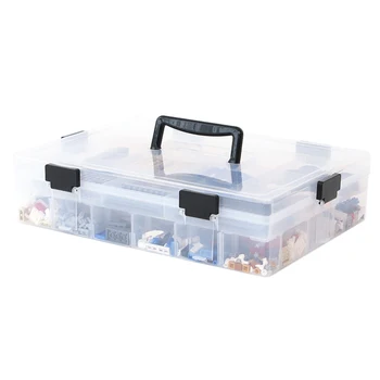 

HIPSTEEN Single Layer Building Block Box Organizer Toys Storage Container 59 Grids Portable Toys Storage Box for Home Tidy Items