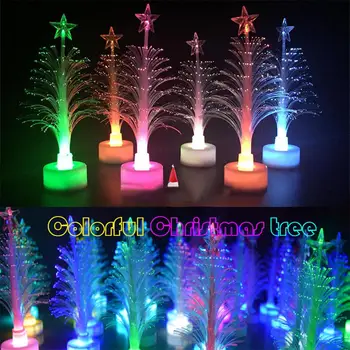 

Merry Christmas LED Color Changing Mini Christmas Xmas Tree Home Table Party Decor LED Charm Small Night Light Christmas Gift