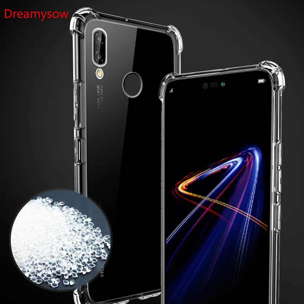

Transparent Silicone Case For Huawei P20 P30 Pro Nova 3 3i 4 Y9 2019 honor 7C 5.7'' 8A Shockproof Anti-knock TPU Soft Back Cover
