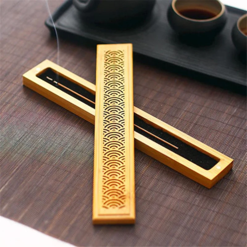 

1pcs Bamboo Wooden Incense Plate Incense Stick Holder Tower Tall Incense Burner Cone Storage Box 23cm 3.7cm home decoration