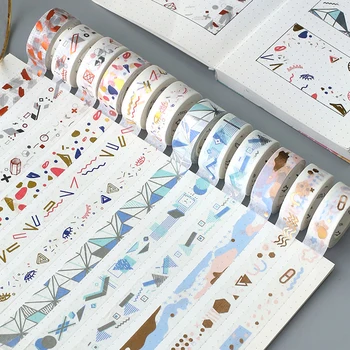 

BZNVN 15mmX5m Golden Bronzing geometry Masking Decoration w33 Cute Diary t15 w34 Washi Tape
