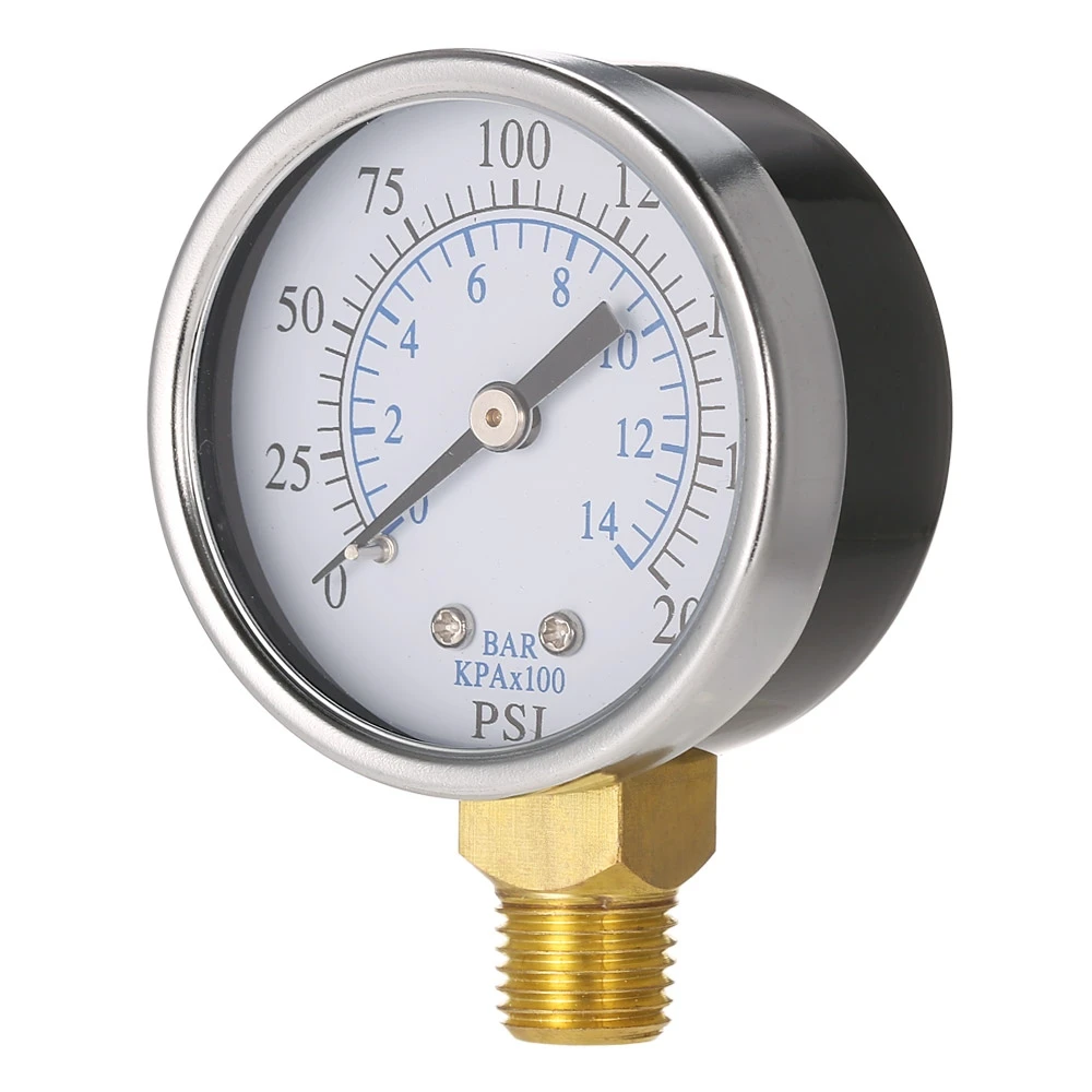 TS-50-14 манометр 0-200psi 0-10bar двойной масштаб 1/4 NPT Мини гидравлический воздушный