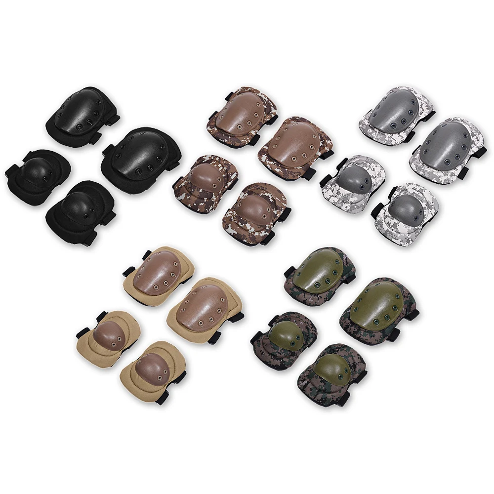 

4pcs Elbow Guard Kneepad Tactical Protective Gear Roller Skating Skiing Wrist Knee Elbow Protector Set Adult KneePads Protection