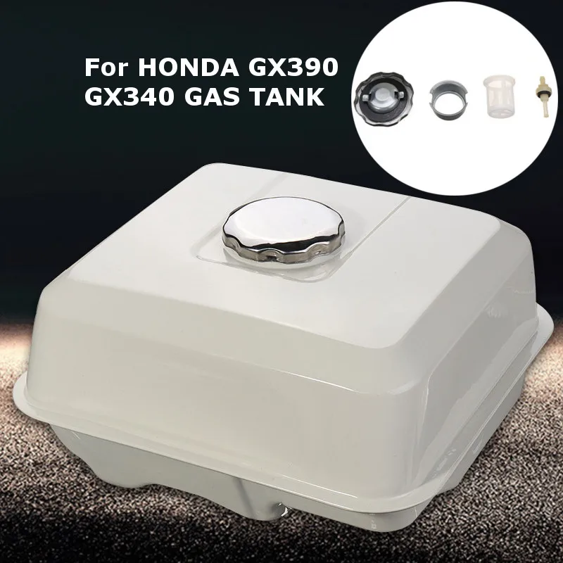 

White 3L Gas Fuel Tank Engine Motor Cap Filter Replace For Honda GX390 GX340 6.5hp