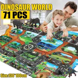 130x100 см модель игрушки Крытый Ползания коврики игровой коврик пол активности детей динозавр город географические карты интерактивные ИГ
