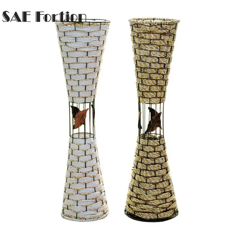 Decor Rattan Floor Vase Vacant Flowers Vase Holder For Decoration