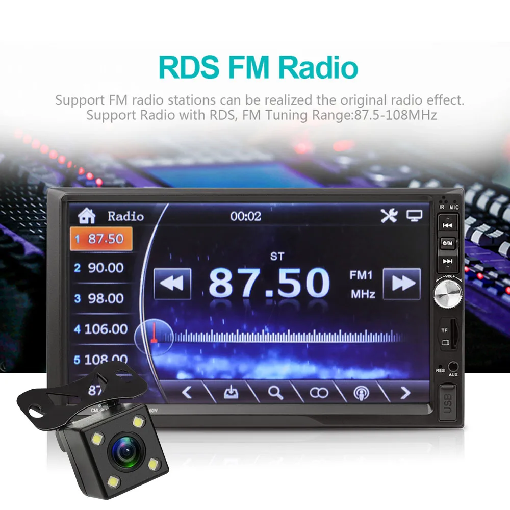 

MP5 Player Stereo Polar Lander Touch Screen 7022B 1024*600 Bluetooth Video Audio FM Radio Media 2Din Car radio 7