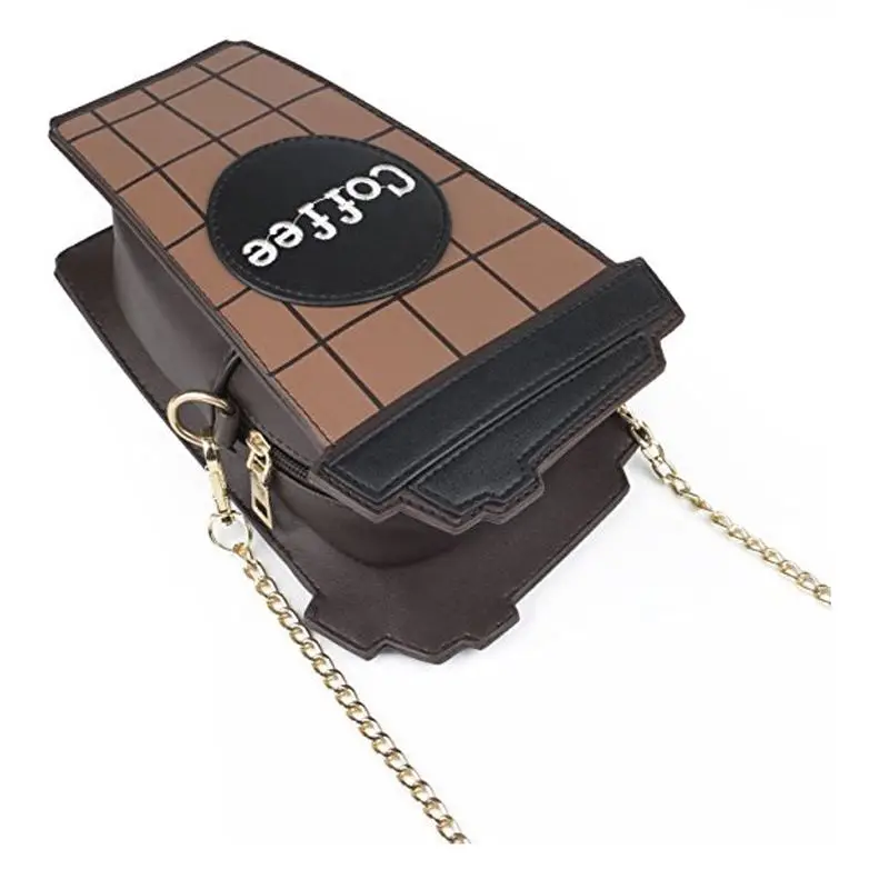 Girls Coffee Crossbody Chains Bags Purses