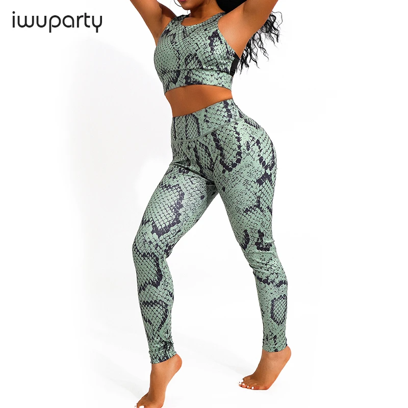 

Women Yoga Set Snake SportsWear Gym Sport Fitness Leggings Ropa Deportivas Mujer Clothing Exercise Suits Tights Running Trousers
