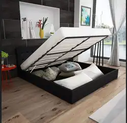 VidaXL 140X200 см искусственная кожа кровать элегантный дизайн твердая гостиная удобная кровать в сборе с местом для хранения