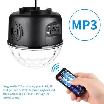 

MP3 Music Crystal Magic Ball LED Stage Lamp Disco DJ Party Stage Effect Light MP3 Sound Actived LED Stage Laser Light