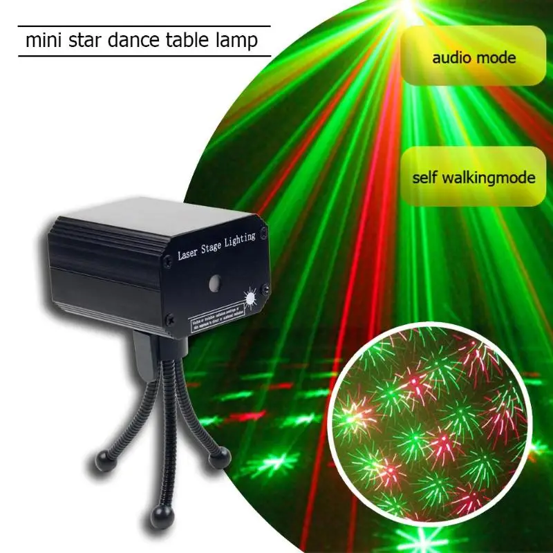 

Mini LED Laser Projector Christmas Decorations Disco Light stage lighting effect Dj Voice-activated Xmas Party Club wedding