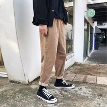 Fashion Men's Autumn And Winter New Corduroy Casual Pants M-XXL Temperament Loose Solid Color Youth Personality Large Size Wild