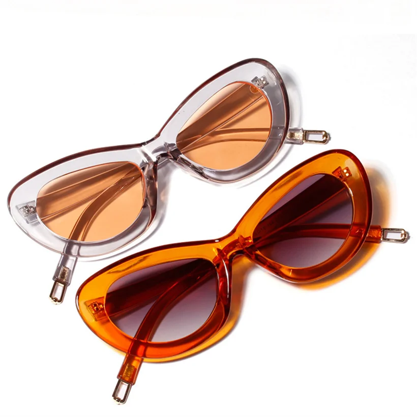 

Women Cat Eye Sunglasses Candy color Lens Shaped Vintage Glasses fashion Cateye Sun Glasses Brand Designer shades Men UV400