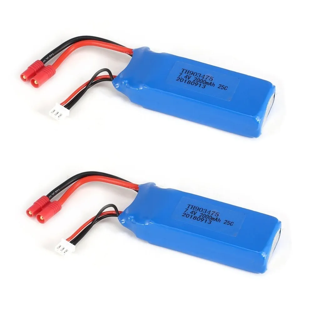 

2pcs 2S 7.4V 2000mAh Li-po Battery for X8C X8W HUANQI 899 RC Drone Quadcopter Aircraft UAV Spare Part Accessories Model