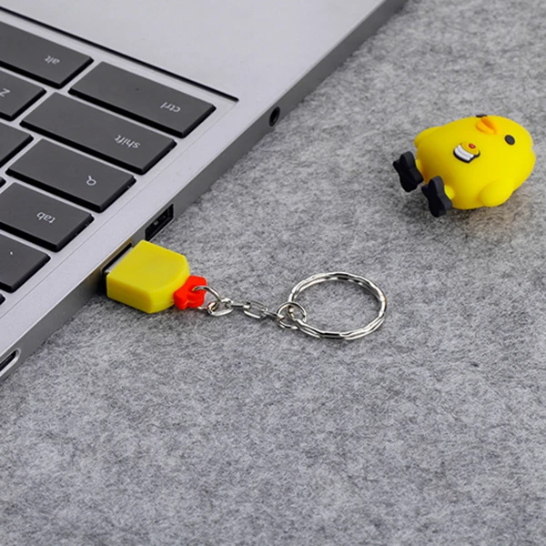 Смешно U диска Мода милый мультфильм животных жиров желтый цыпленок модель USB2.0