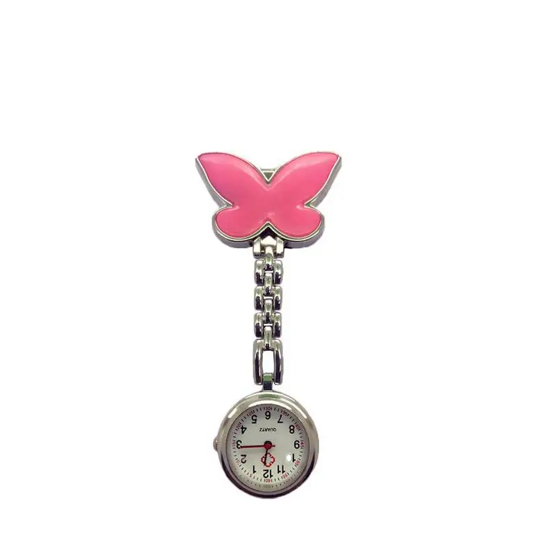 

Clip-on Fob Brooch Pendant Hanging Watch Women Butterfly Design Unisex Watches Fashion Doctor Nurse Pocket Watch Clock Hot Sale