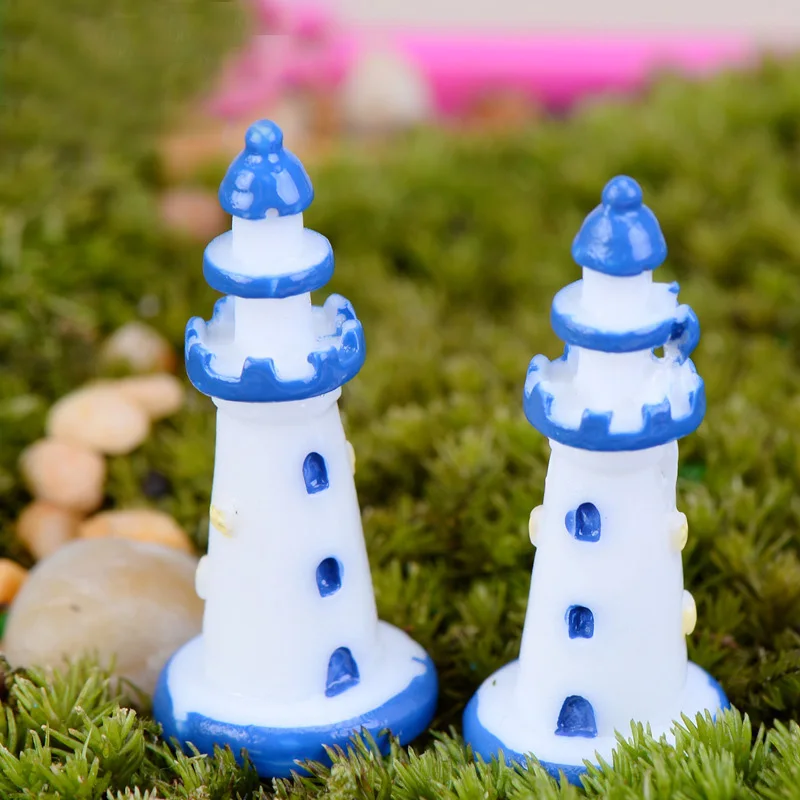

Lighthouse European Castle Miniature Fairy Garden Home Houses Decoration Mini Craft Micro Landscaping Decor DIY Accessories D3