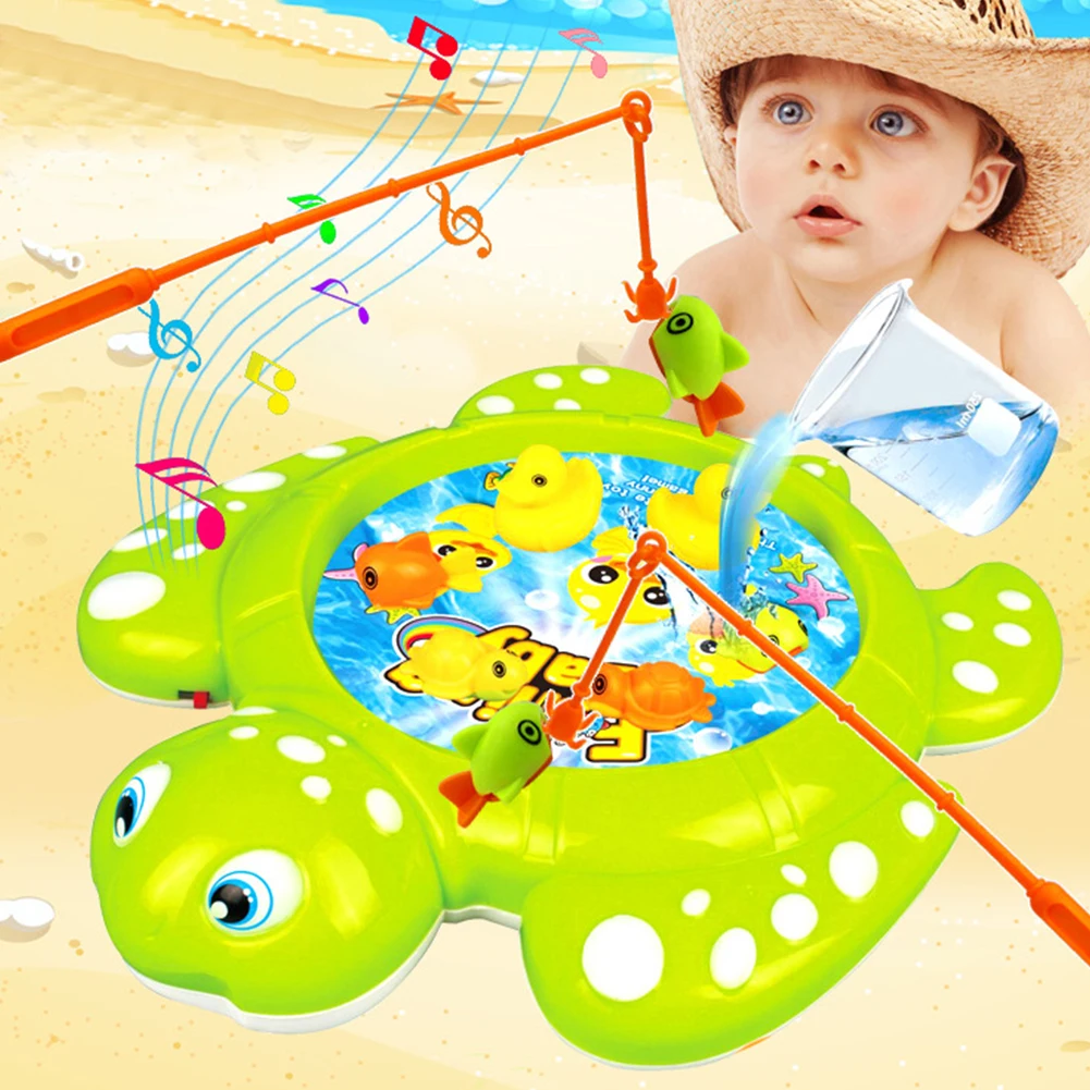 1 Set Children's Electric Fishing Toys Multi-functional Rotating Magnetic Puzzles Turtle Duck Fish Baby Kids Game Gifts | Игрушки и