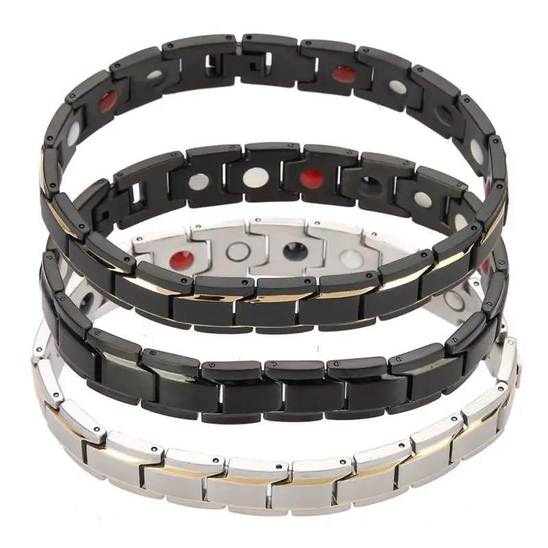 4 In 1 Men Titanium Steel Germanium Bracelet Far Infrared